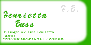 henrietta buss business card